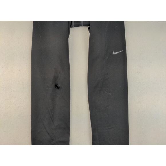 Boys Nike Pro Combat Athletic Compression Pants Size L Black White Swoosh Logo - Picture 4 of 12